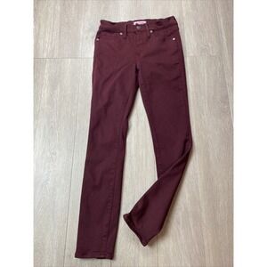 MADEWELL Jeans 9"‎ HIGH RISE Skinny Maroon  Womens Size 25 Measures 28x29